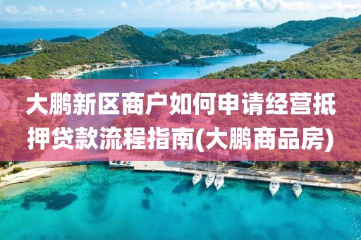 大鹏新区商户如何申请经营抵押贷款流程指南(大鹏商品房)