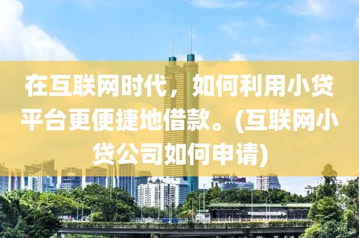 在互联网时代，如何利用小贷平台更便捷地借款。(互联网小贷公司如何申请)