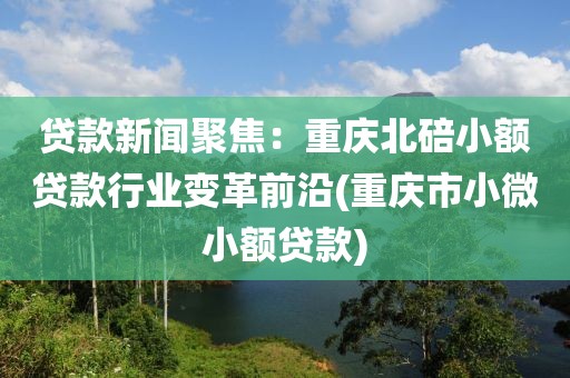 贷款新闻聚焦：重庆北碚小额贷款行业变革前沿(重庆市小微小额贷款)