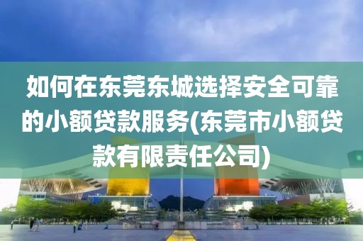 如何在东莞东城选择安全可靠的小额贷款服务(东莞市小额贷款有限责任公司)