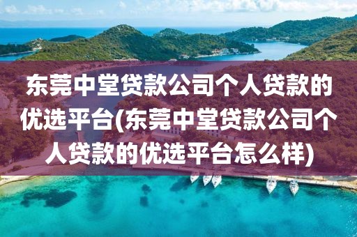 东莞中堂贷款公司个人贷款的优选平台(东莞中堂贷款公司个人贷款的优选平台怎么样)