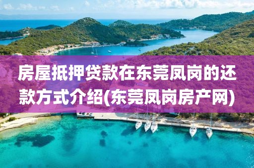 房屋抵押贷款在东莞凤岗的还款方式介绍(东莞凤岗房产网)